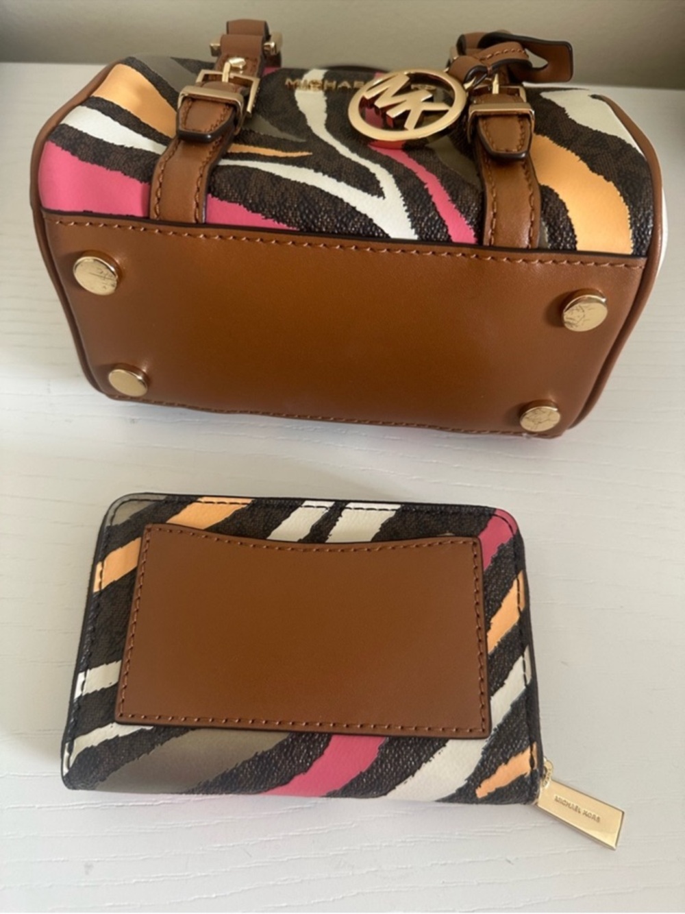 Michael Kors Multicolor Zebra-Print Mini Satchel and Wallet - Picture 5 of 6